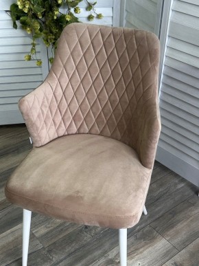 Стул HERMAN 360 град. БЕЖЕВЫЙ #5, велюр / белый каркас М-City в Ишиме - ishim.mebel24.online | фото 5