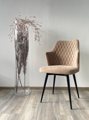 Стул HERMAN 360 град. БЕЖЕВЫЙ #5, велюр / черный каркас М-City в Ишиме - ishim.mebel24.online | фото 3