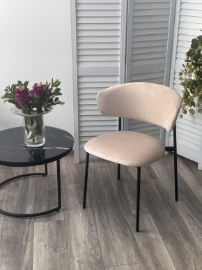 Стул ЛЕОНАРДО H-06 Бежевый, велюр / черный каркас М-City в Ишиме - ishim.mebel24.online | фото 3