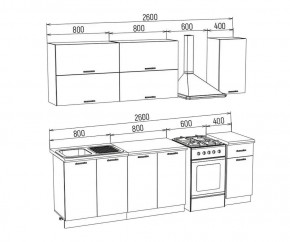 ТЕХНО-3 Кухонный гарнитур 2,0 м Компоновка №2 в Ишиме - ishim.mebel24.online | фото