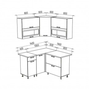 ТЕХНО Кухонный гарнитур угловой 1,4х1,4 м Компоновка №2 в Ишиме - ishim.mebel24.online | фото 8