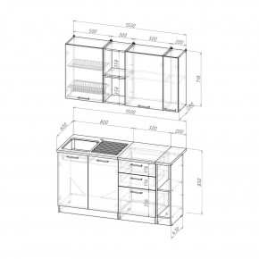 ТОМИЛЛА Кухонный гарнитур Нормал 4 (1500 мм ) в Ишиме - ishim.mebel24.online | фото 2