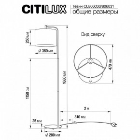 Торшер Citilux Тевин CL806030 в Ишиме - ishim.mebel24.online | фото 4