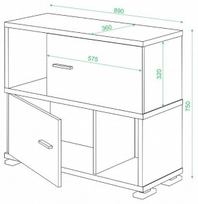 Тумба комбинированная Домино СБ-30/2 в Ишиме - ishim.mebel24.online | фото 2