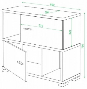 Тумба комбинированная СБ-30/2 в Ишиме - ishim.mebel24.online | фото 2