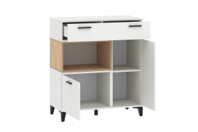 Тумба НМ 013.80 "Bergen" (Белый/Дуб бунратти) в Ишиме - ishim.mebel24.online | фото 2