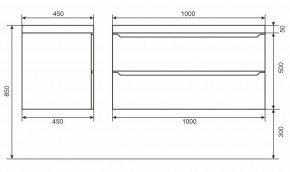 Тумба под раковину Uperwood Tanos 100 см, подвесная, белая/графит в Ишиме - ishim.mebel24.online | фото 6