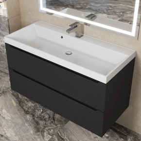 Тумба под раковину Uperwood Tanos 100 см, подвесная, черная матовая в Ишиме - ishim.mebel24.online | фото