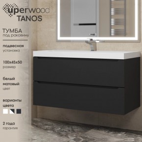 Тумба под раковину Uperwood Tanos 100 см, подвесная, черная матовая в Ишиме - ishim.mebel24.online | фото 3