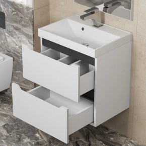 Тумба под раковину Uperwood Tanos 50 см, подвесная, белая/графит в Ишиме - ishim.mebel24.online | фото 7