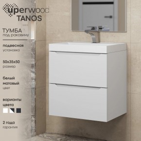 Тумба под раковину Uperwood Tanos 50 см, подвесная, белая матовая в Ишиме - ishim.mebel24.online | фото 6