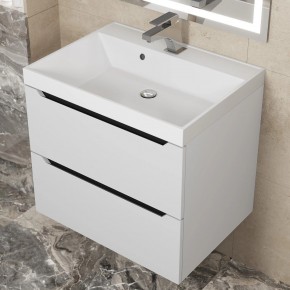 Тумба под раковину Uperwood Tanos 60 см, подвесная, белая/графит в Ишиме - ishim.mebel24.online | фото 10