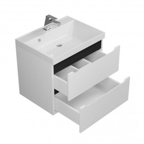 Тумба под раковину Uperwood Tanos 60 см, подвесная, белая/графит в Ишиме - ishim.mebel24.online | фото 2