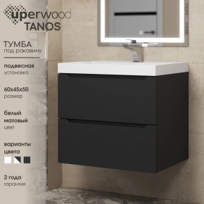 Тумба под раковину Uperwood Tanos 60 см, подвесная, черная матовая в Ишиме - ishim.mebel24.online | фото 3