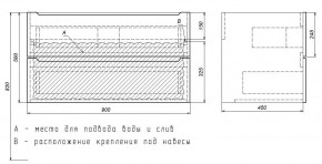 Тумба под раковину Uperwood Tanos 90 см, подвесная, белая матовая в Ишиме - ishim.mebel24.online | фото 3