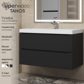 Тумба под раковину Uperwood Tanos 90 см, подвесная, черная матовая в Ишиме - ishim.mebel24.online | фото 3