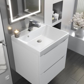 Тумба с раковиной Uperwood Tanos 50 см, подвесная, белая матовая в Ишиме - ishim.mebel24.online | фото 9