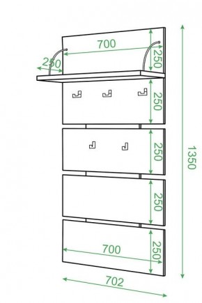 Вешалка настенная Домино нельсон СТ-50 в Ишиме - ishim.mebel24.online | фото 2