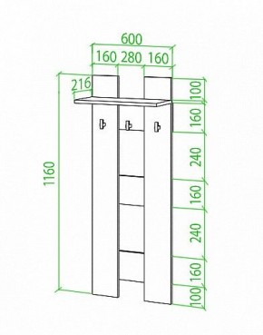 Вешалка настенная Toivo Веш в Ишиме - ishim.mebel24.online | фото 2